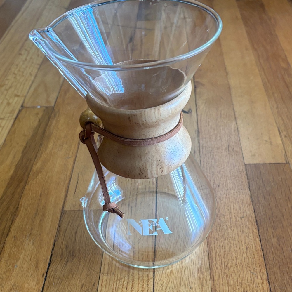 Glass Coffee Maker with Wooden Collar